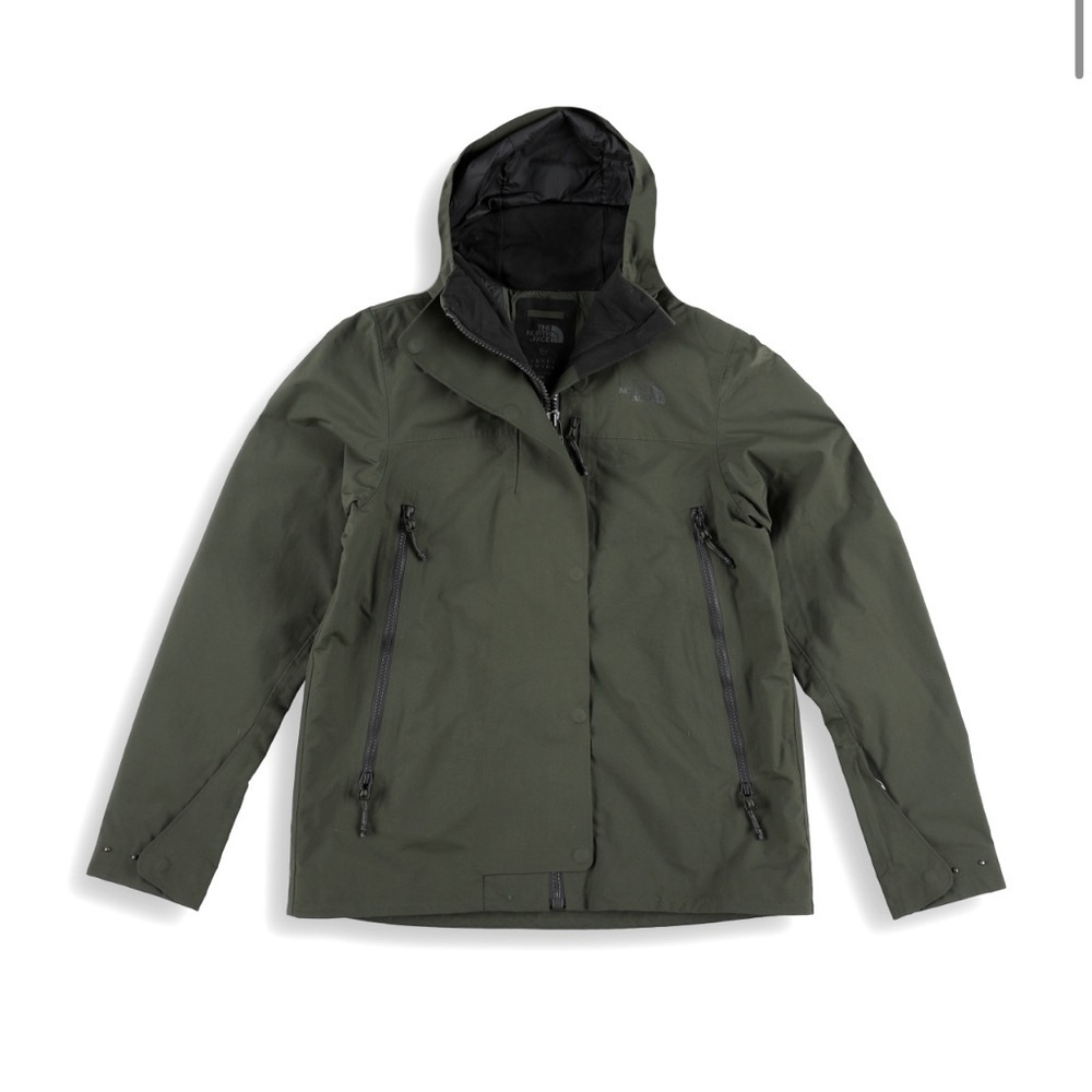 The North Face W Txb Rain Shell Green hooded Size Small